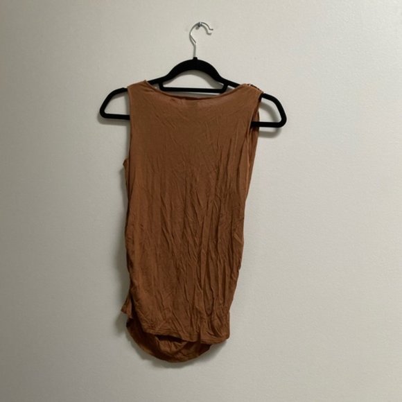 Vintage Ecru Scoop Neck Draped Tank Top XS - Picture 3 of 4
